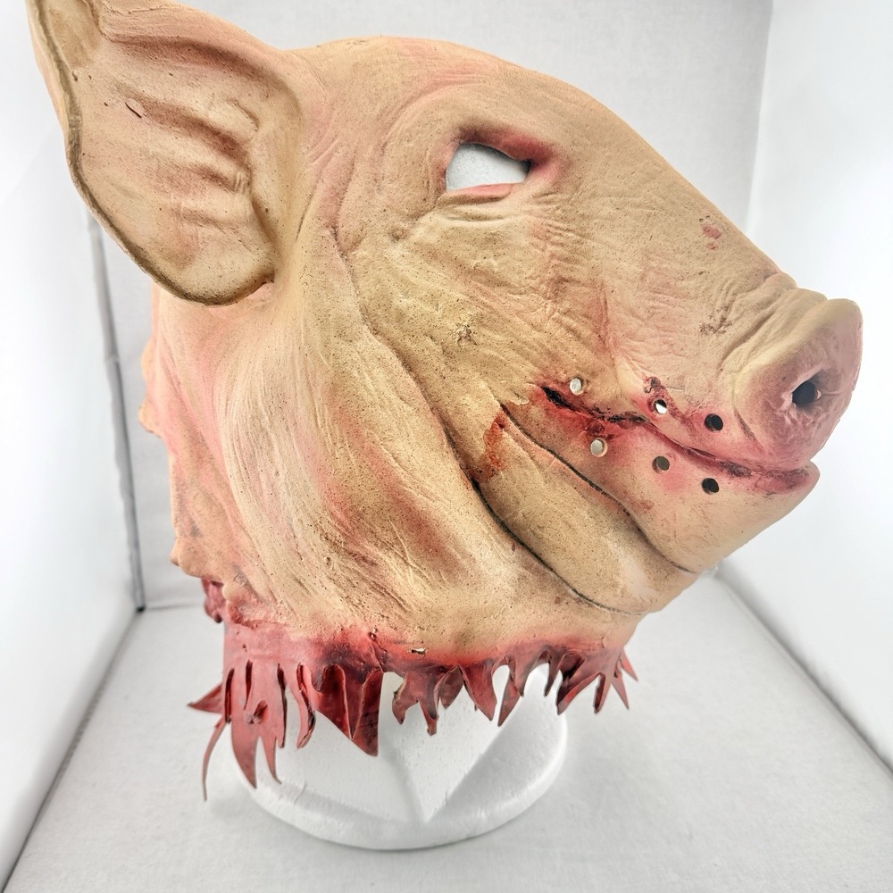Don Post Studio Pig Head Mask SAW Movie 2004 Rare Halloween Horror Blood Costume